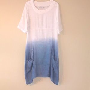 Vasna Ombre 0 Linen Dress Lagenlook 2 